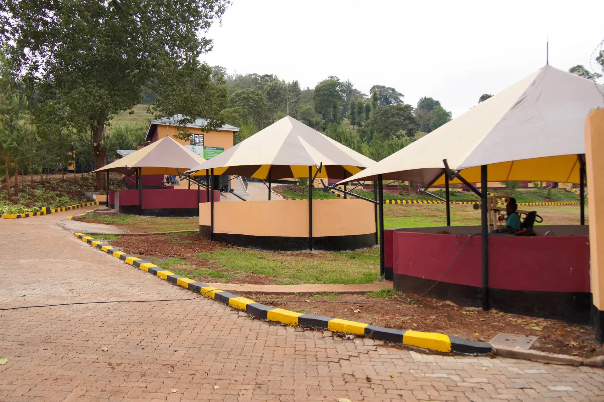 Outdoor recovery gazebos and open-air seating areas at ARS.